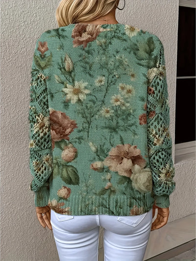 Fleurine™ - Pull élégant à fleurs