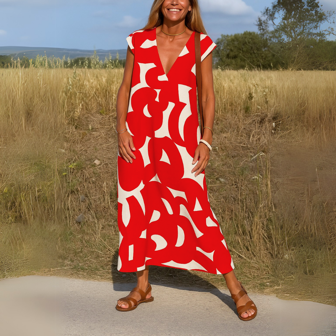 Romana™ - Robe Élégante à Col en V