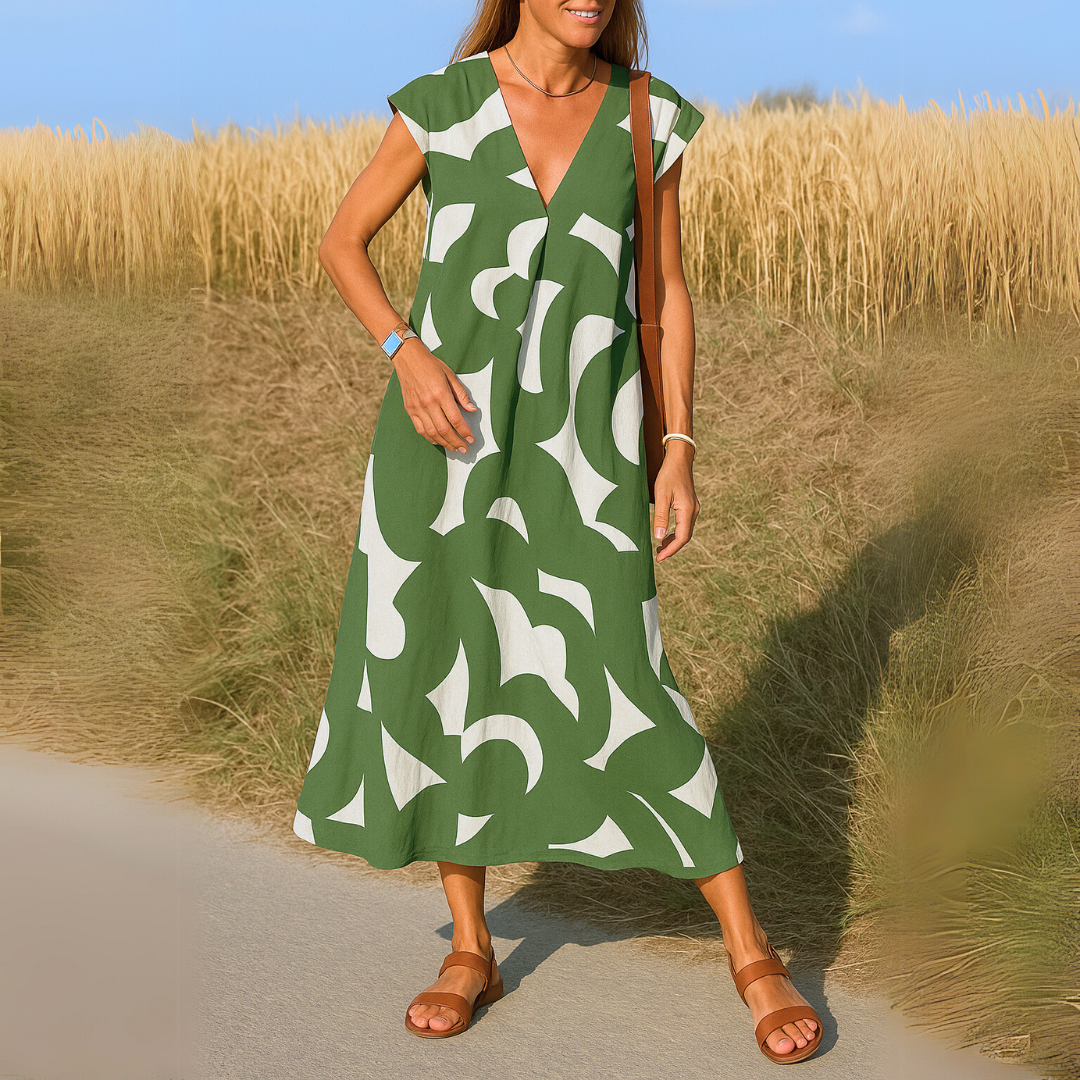 Romana™ - Robe Élégante à Col en V