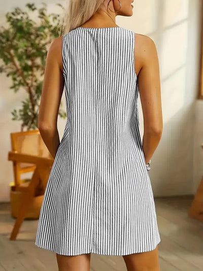 Vianne™ - Robe Courte Rayée Élégante