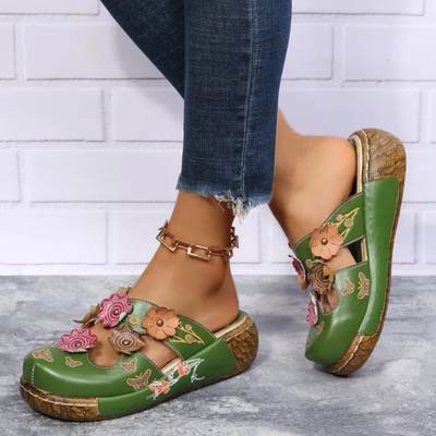 Ninette™ - Sandales rétro élégantes avec détail floral