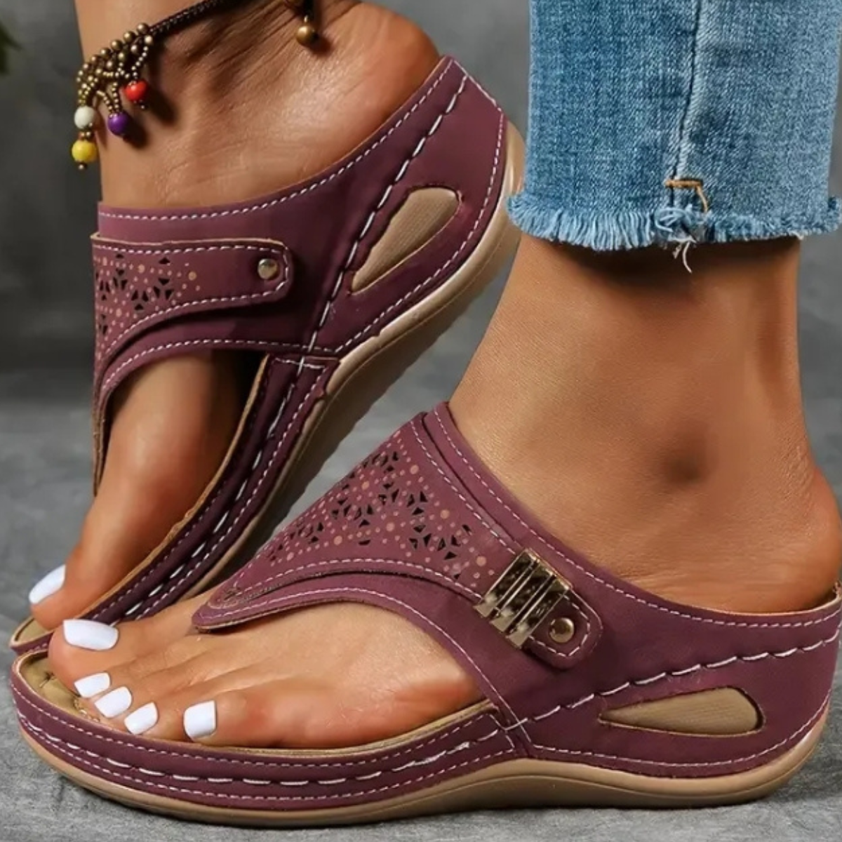 Brielle™ - Sandales compensées au style romain