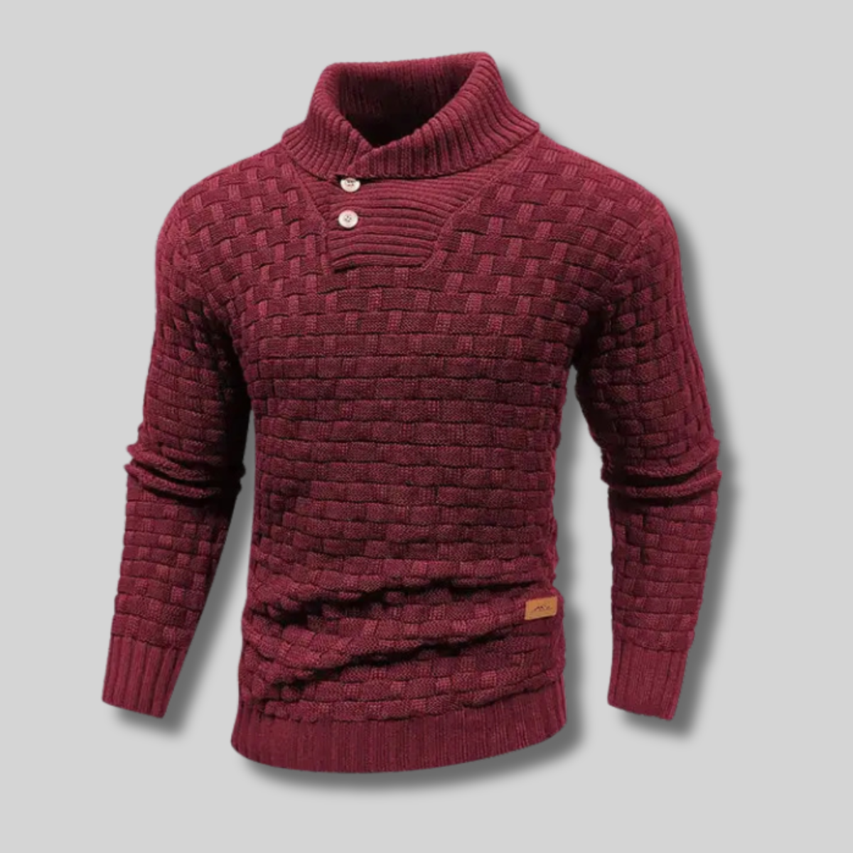 Andréas™ - Pull en maille épaisse à col boutonné