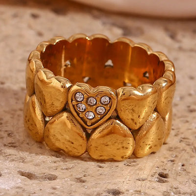 Josee™ - Bague dorée cœur