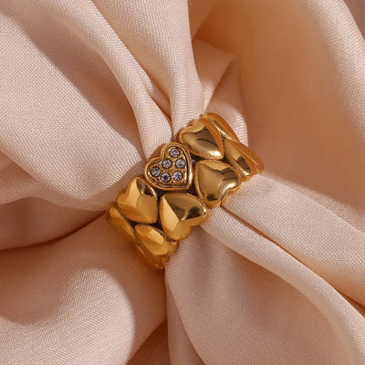 Josee™ - Bague dorée cœur