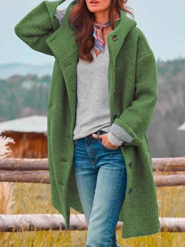 Rosalie™ – Manteau élégant à capuche et boutons