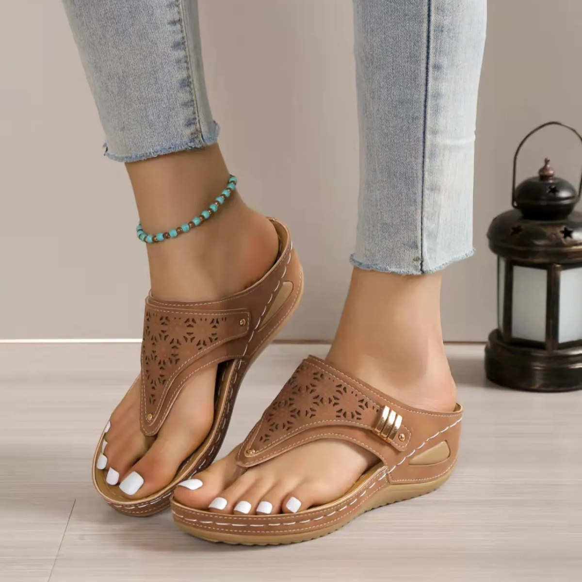 Brielle™ - Sandales compensées au style romain