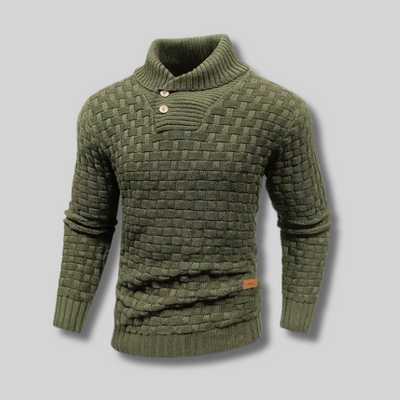 Andréas™ - Pull en maille épaisse à col boutonné