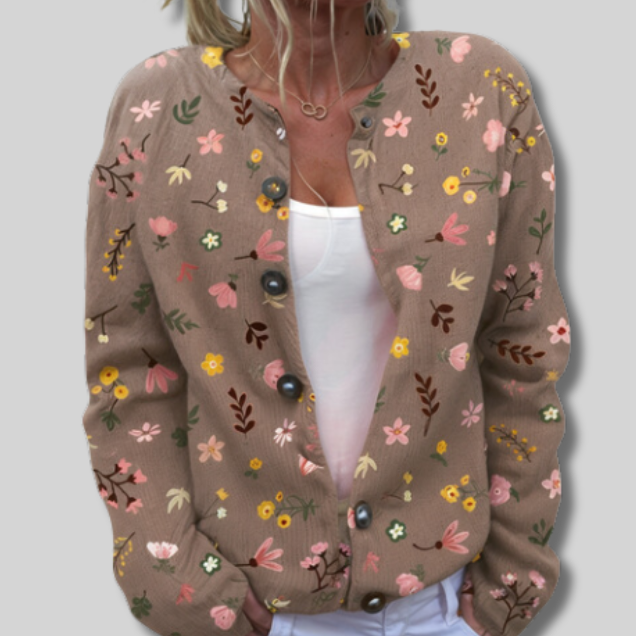 Florine™ - Gilet fleuri, léger et élégant