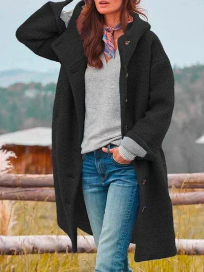 Rosalie™ – Manteau élégant à capuche et boutons