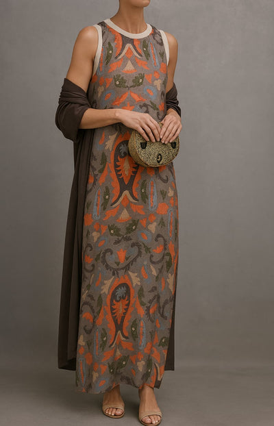 Adalene™ - Robe longue élégante avec étole