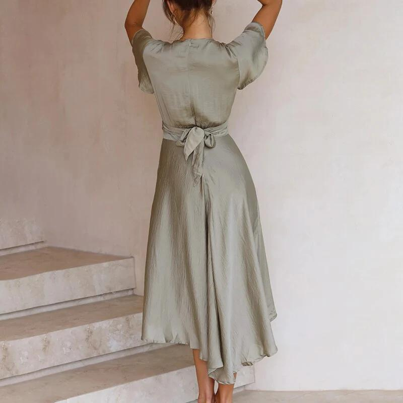 Syrah™ - Robe d’Été Femme – Col V Asymétrique