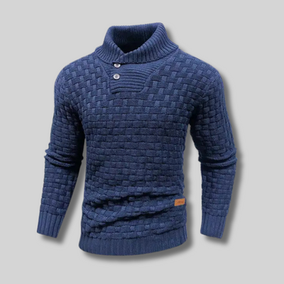 Andréas™ - Pull en maille épaisse à col boutonné