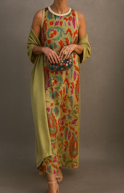 Adalene™ - Robe longue élégante avec étole