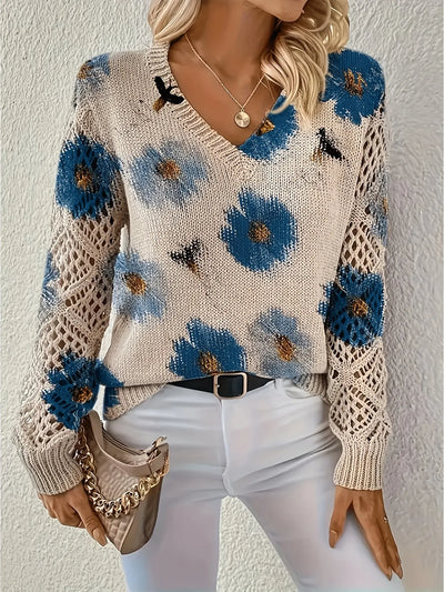 Fleurine™ - Pull élégant à fleurs