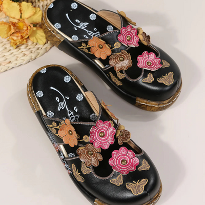 Ninette™ - Sandales rétro élégantes avec détail floral