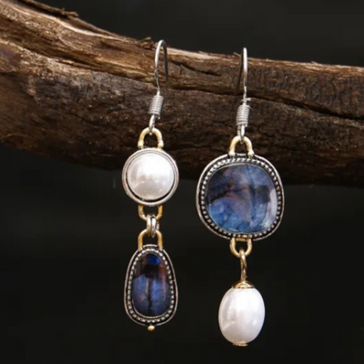 Ethel™ - Boucles d’oreilles avec pierre bleue