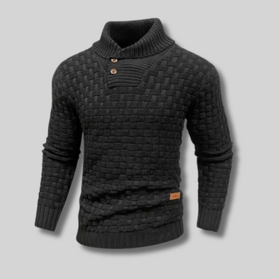 Andréas™ - Pull en maille épaisse à col boutonné