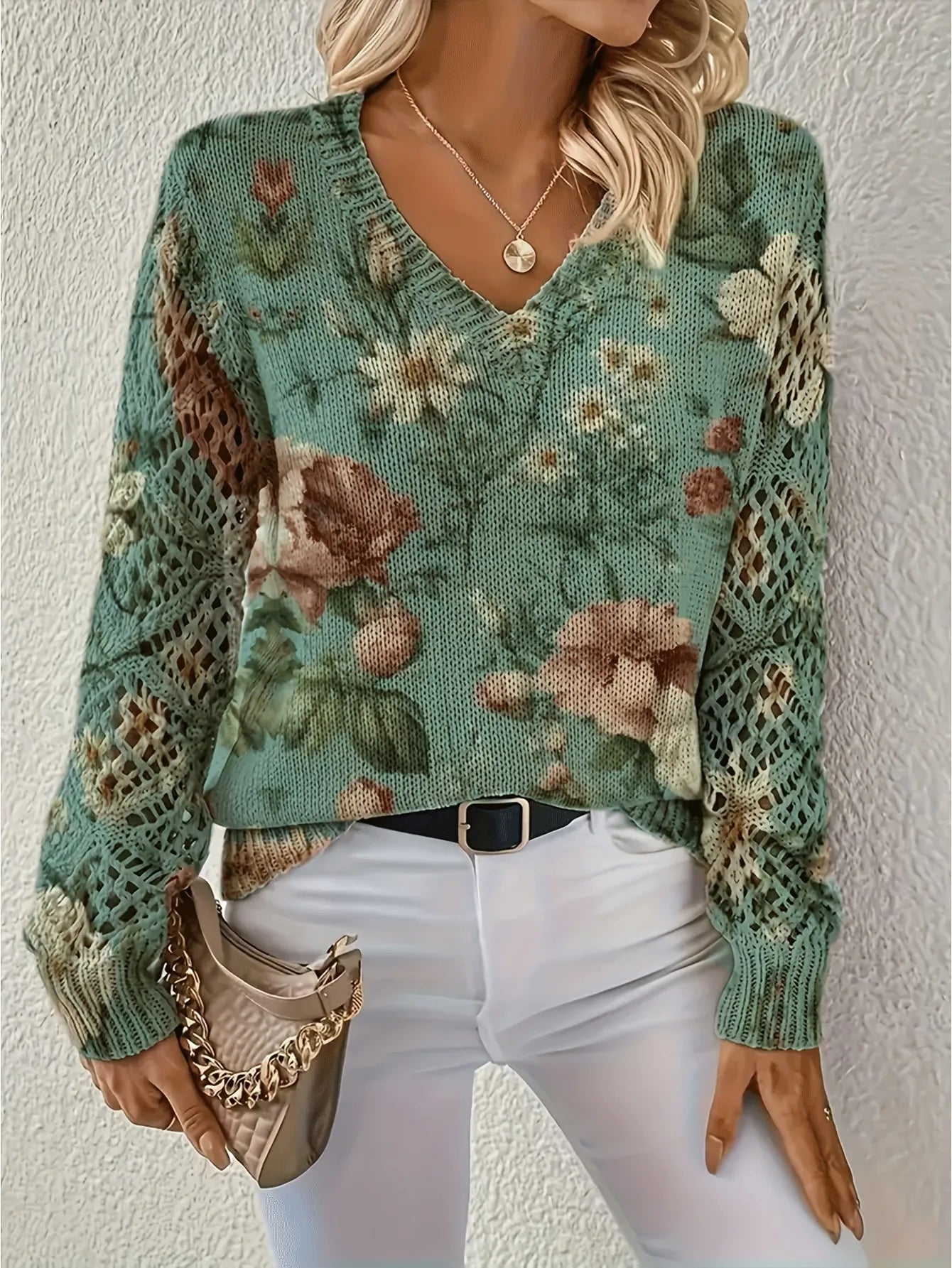 Fleurine™ - Pull élégant à fleurs