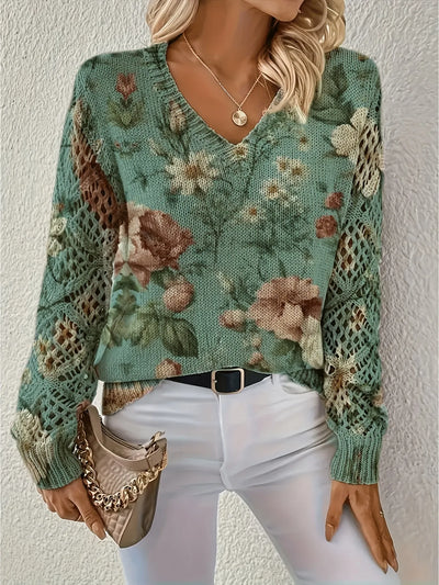 Fleurine™ - Pull élégant à fleurs
