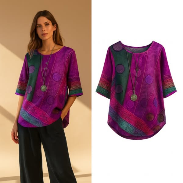 Coletta™ - Top bohème coloré