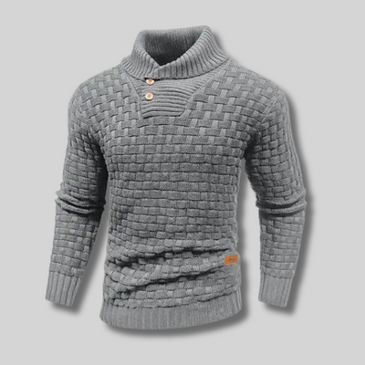 Andréas™ - Pull en maille épaisse à col boutonné