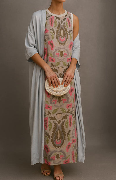 Adalene™ - Robe longue élégante avec étole