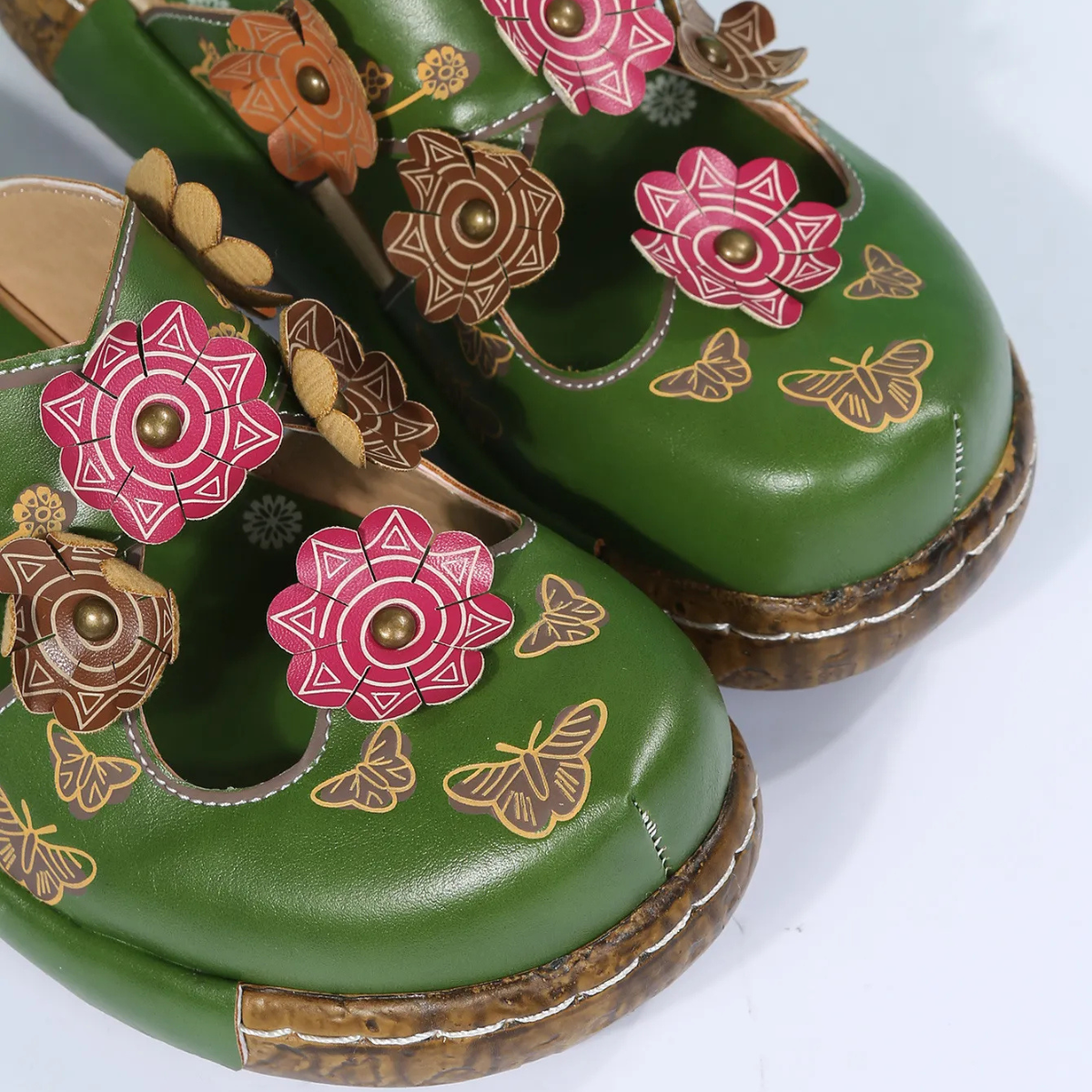 Ninette™ - Sandales rétro élégantes avec détail floral