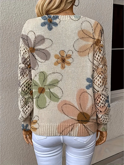 Fleurine™ - Pull élégant à fleurs