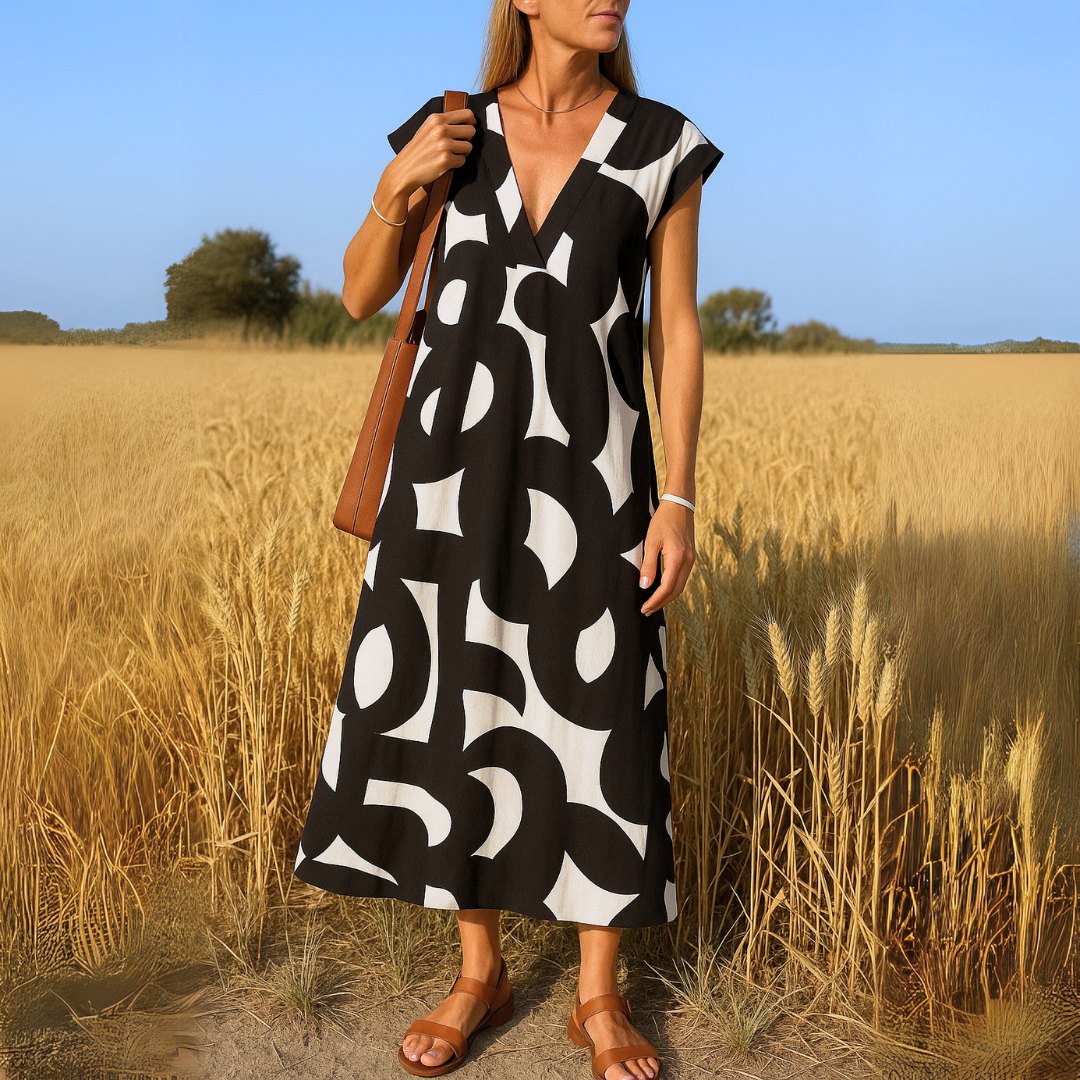 Romana™ - Robe Élégante à Col en V