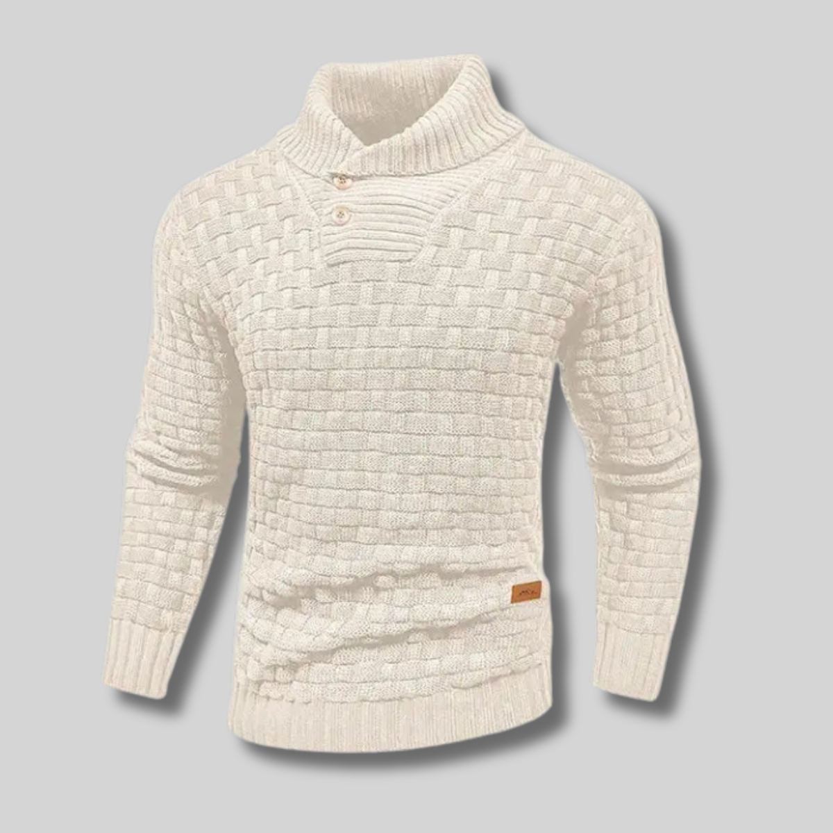 Andréas™ - Pull en maille épaisse à col boutonné