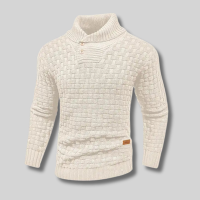 Andréas™ - Pull en maille épaisse à col boutonné