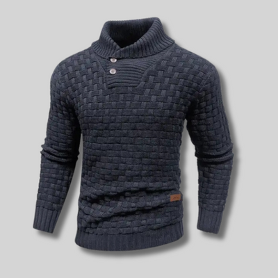 Andréas™ - Pull en maille épaisse à col boutonné