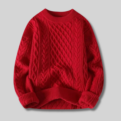 Lars™ - Pull chaud à maille torsadée au design intemporel