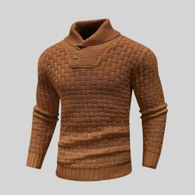 Andréas™ - Pull en maille épaisse à col boutonné