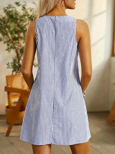 Vianne™ - Robe Courte Rayée Élégante
