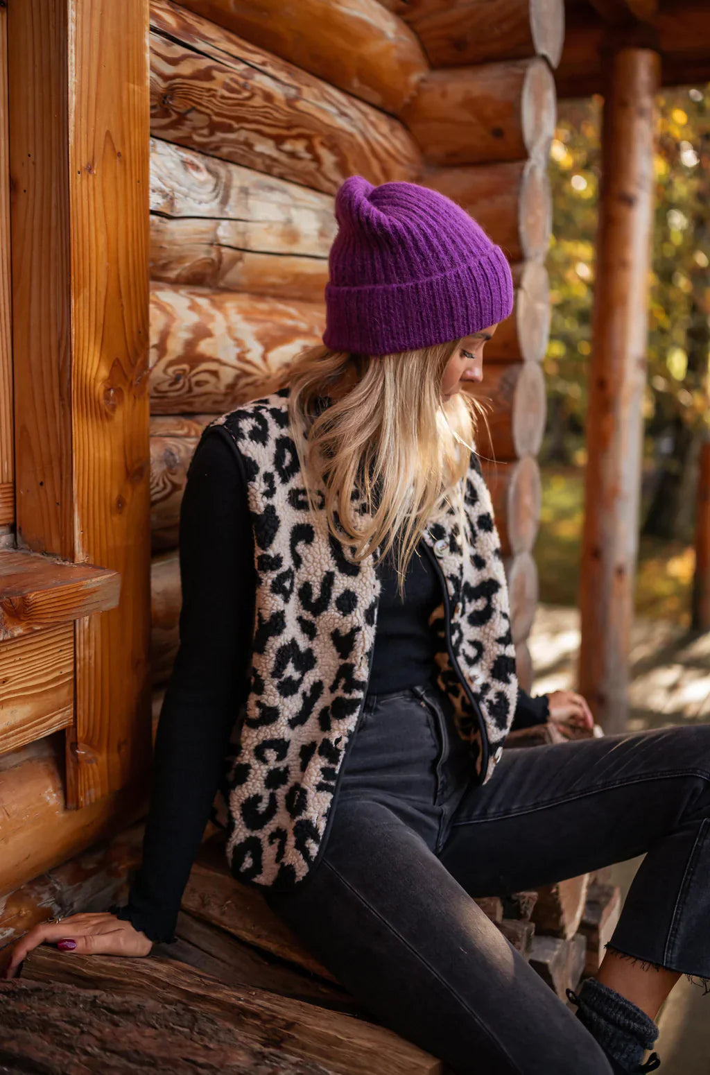 Rosine™ - Gilet tricoté léopard