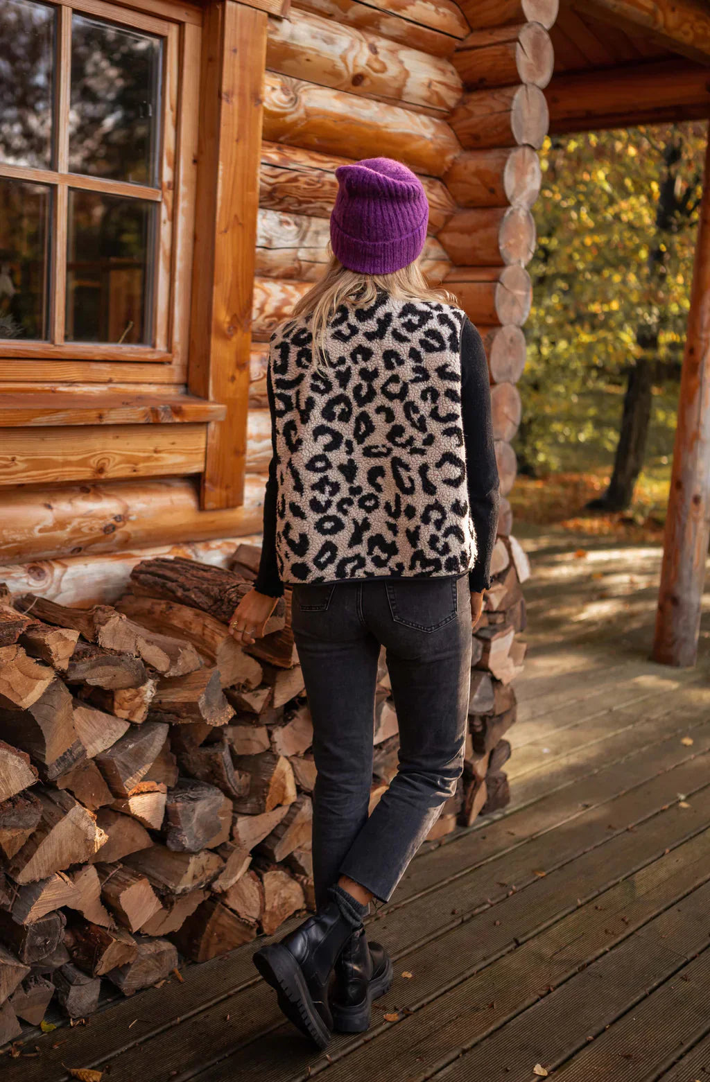 Rosine™ - Gilet tricoté léopard