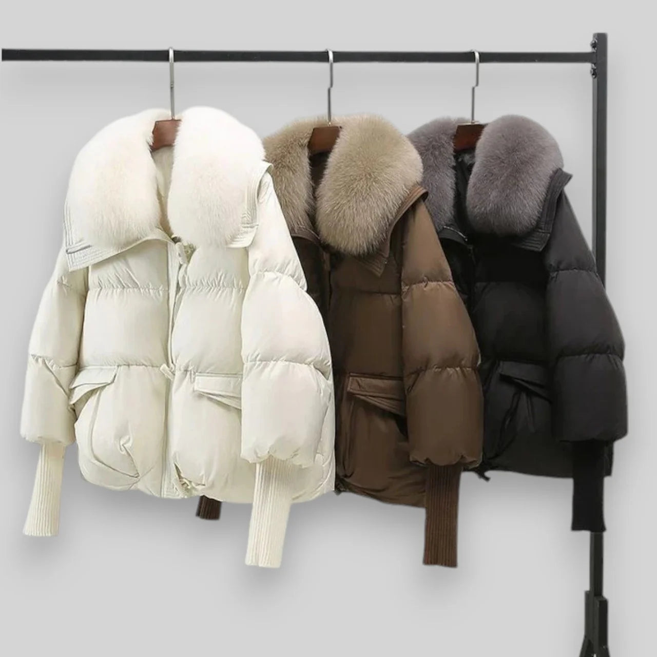 Alma™ - Veste femme élégante à col fourrure