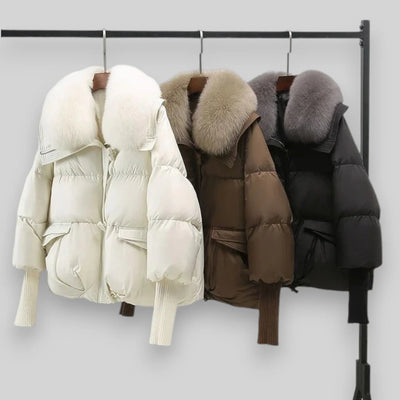Alma™ - Veste femme élégante à col fourrure