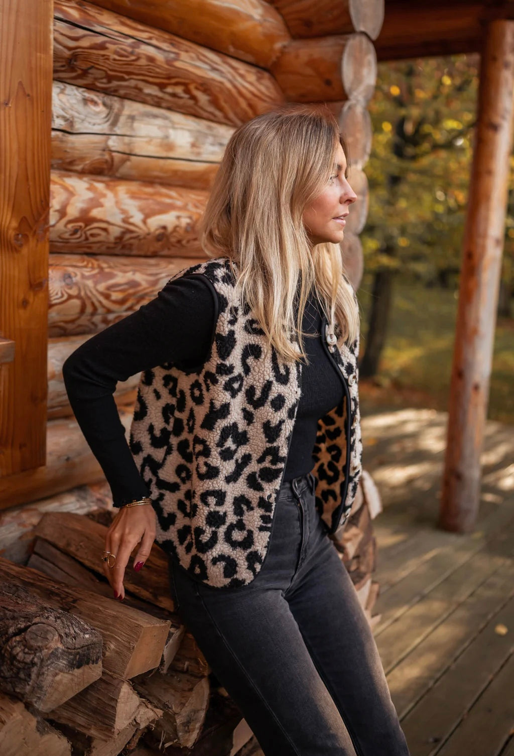 Rosine™ - Gilet tricoté léopard