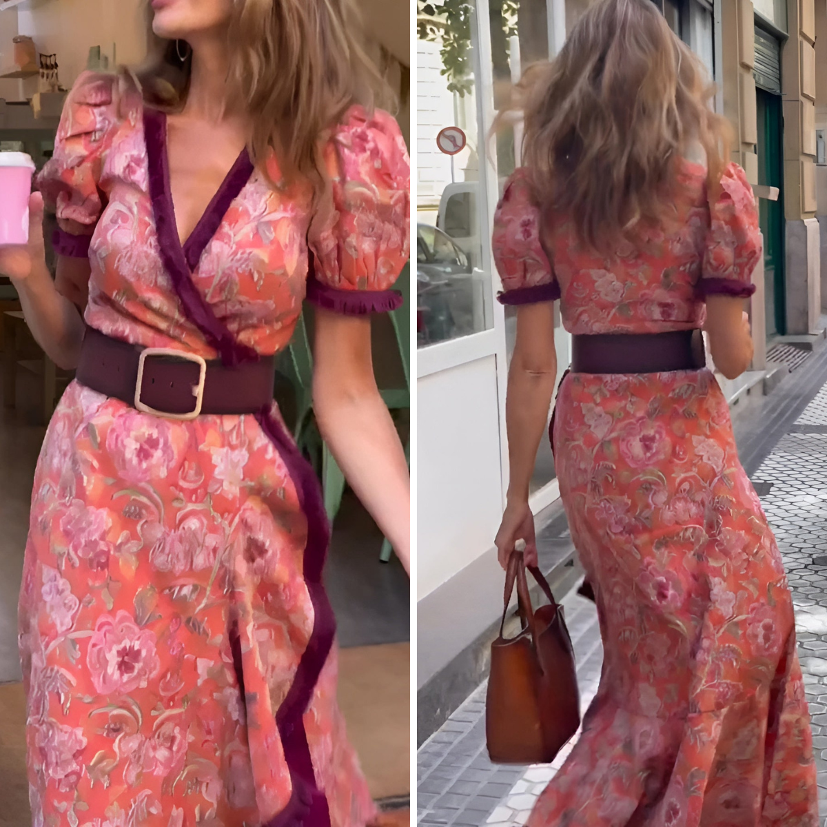 Tilda™ - Robe longue rose élégante