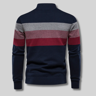 Mick™ - Pull homme intemporel à demi-zip rayé