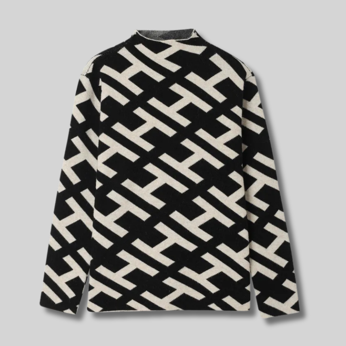 Ida™ - Pull élégant à motif noir et blanc