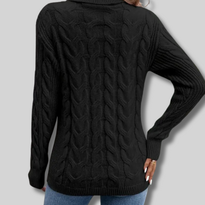 Laura™ - Pull torsadé élégant à col roulé
