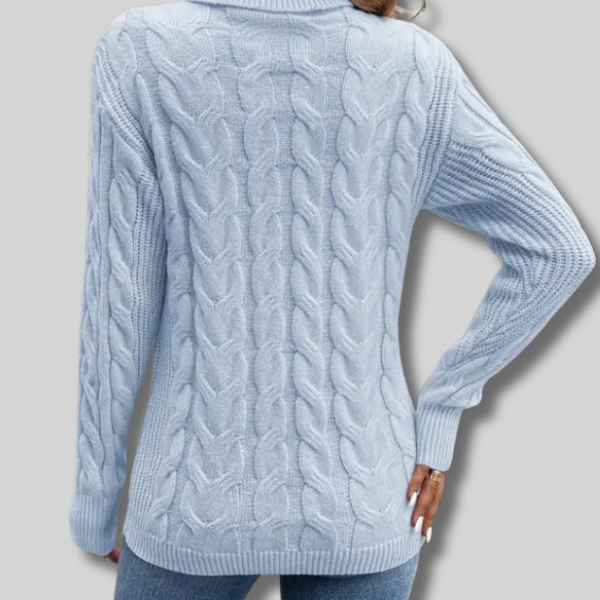 Laura™ - Pull torsadé élégant à col roulé
