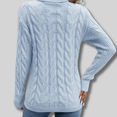 Laura™ - Pull torsadé élégant à col roulé