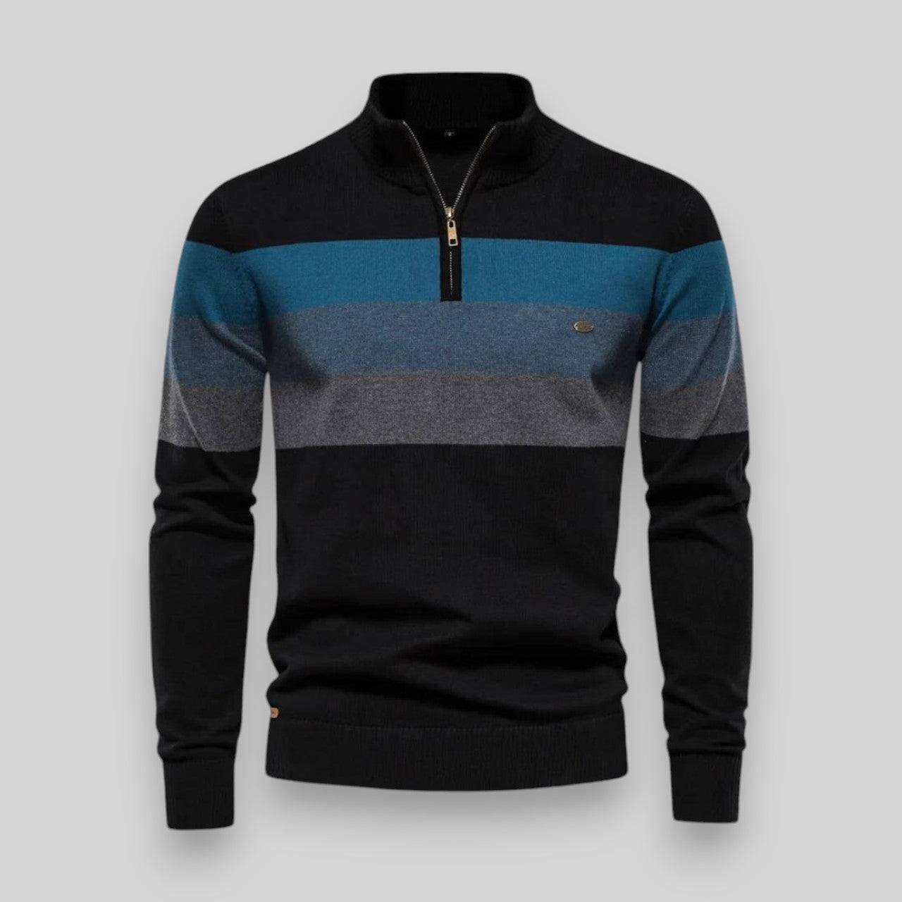 Mick™ - Pull homme intemporel à demi-zip rayé