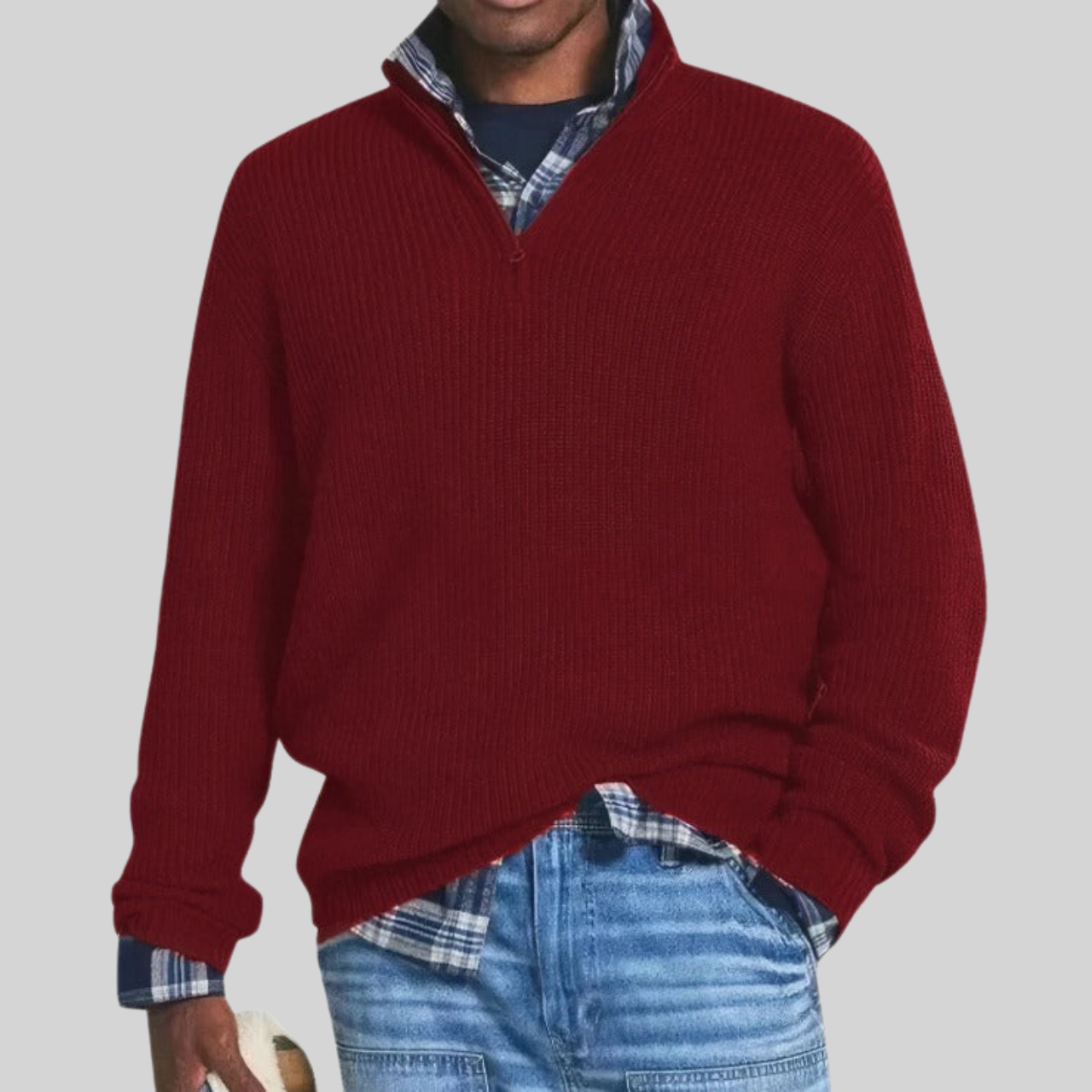 Simon™ - Pull homme classique à demi-zip