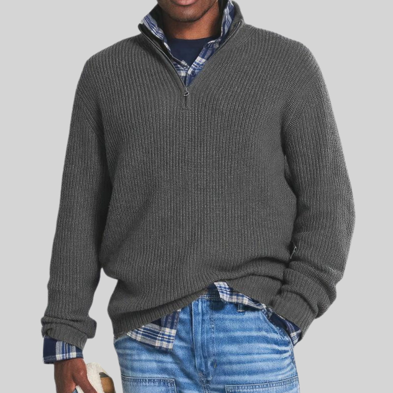 Simon™ - Pull homme classique à demi-zip